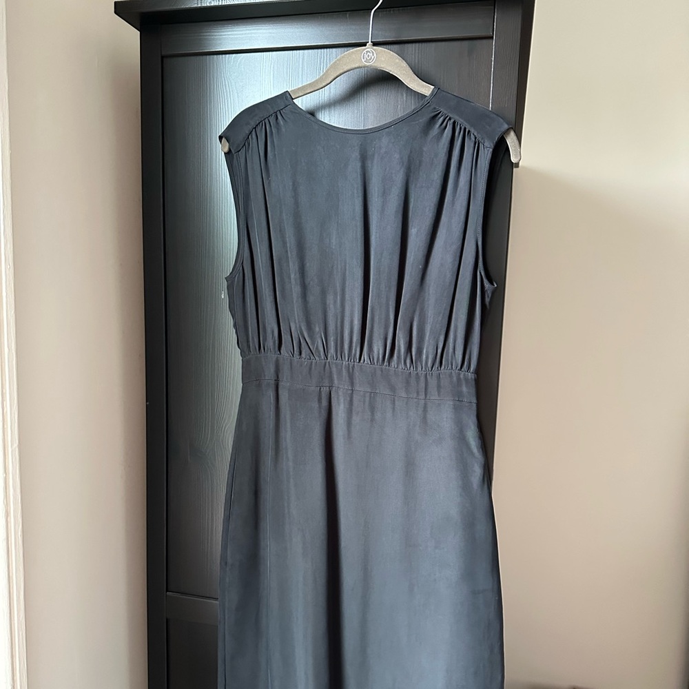 J Crew Drapey Sheath Dress in Japanese Cupro Navy Sz 4 NWT